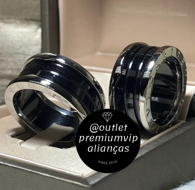 Anel aliança bvlgari ceramica black unidade - Foto 5