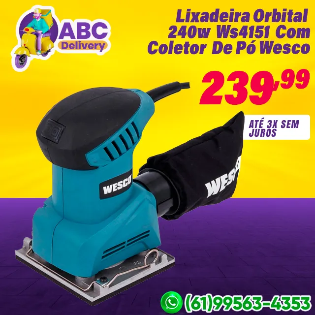 Lixadeira Orbital 240w 220v Ws4151 Com Coletor De Pó Wesco