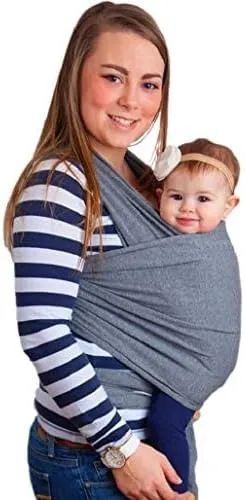 Wrap Sling Cinza Mescla - Sling Mamãe e Bebê | Em Excelente Estado!