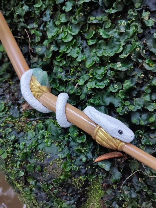 Tepi Aplicador Rapé Jiboia Branca Com Pedra Quartzo Verde - Animal de poder - Foto 5