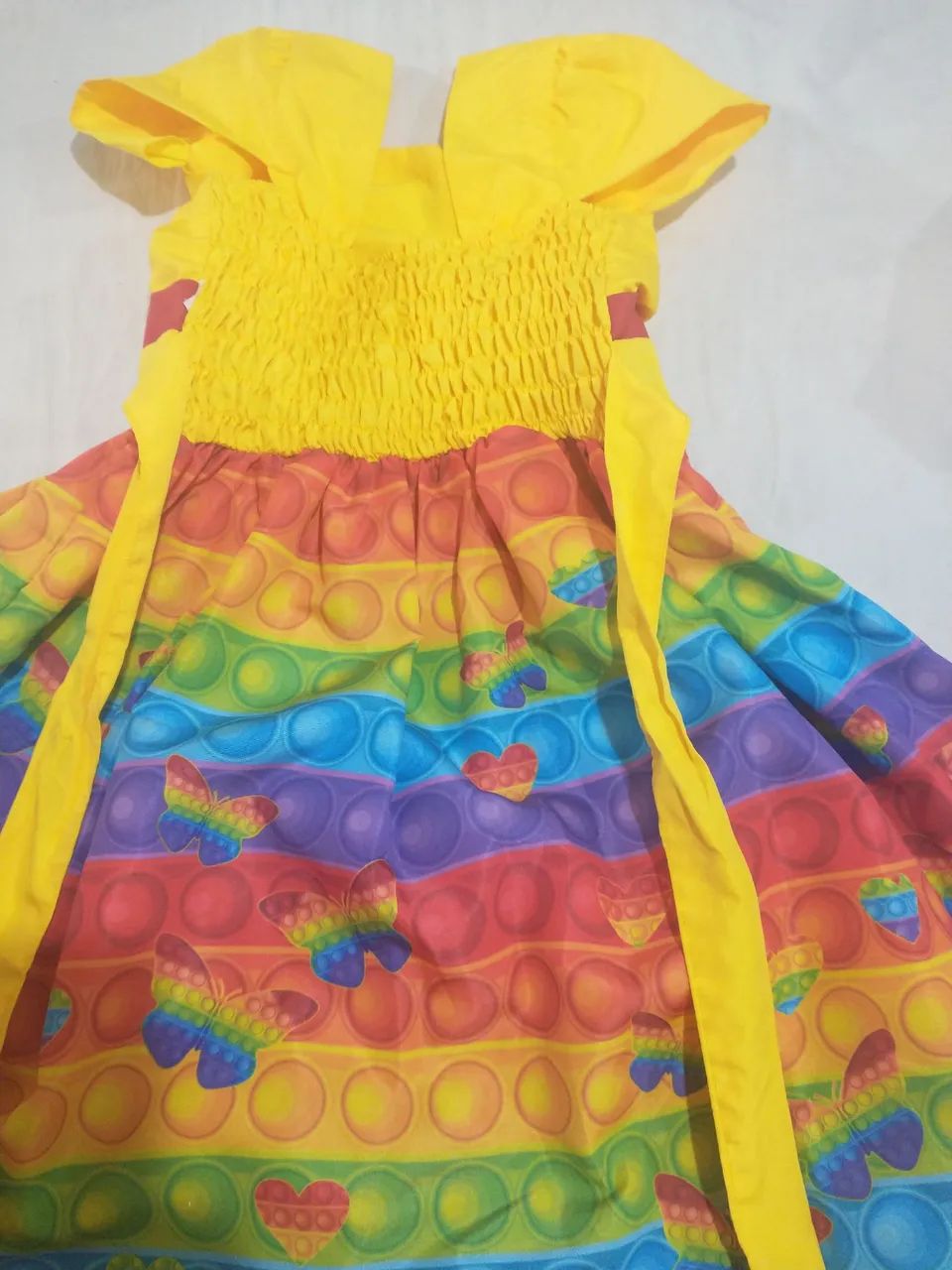 Vestido Infantil Arco-Íris Pop It - Menina - Foto 2