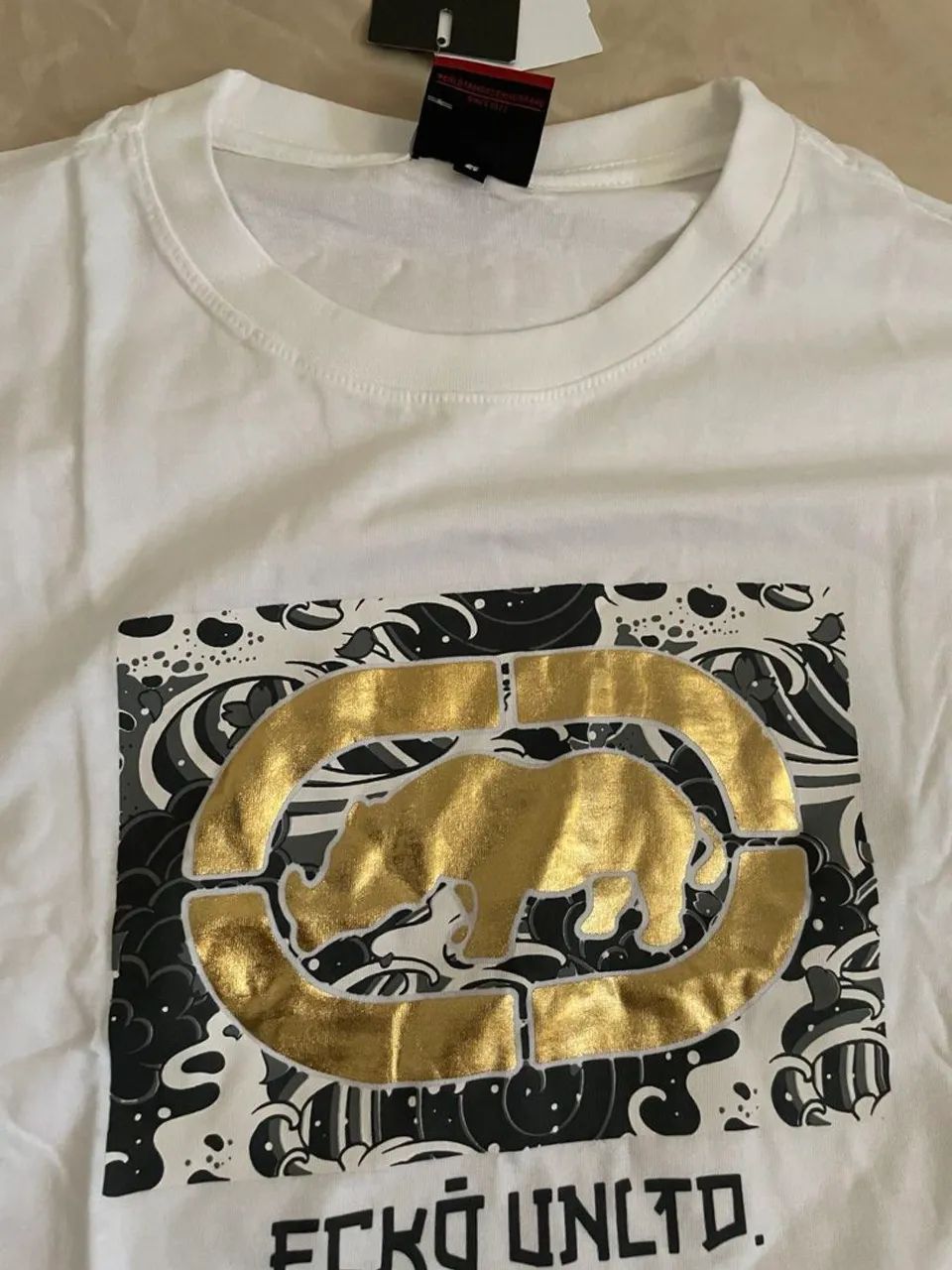 Camiseta manga longa Ecko Unltd, logo Gold tam.GG. - Foto 3