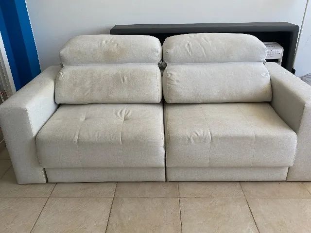 Sofá Retrátil em Linho Natural - Foto 4