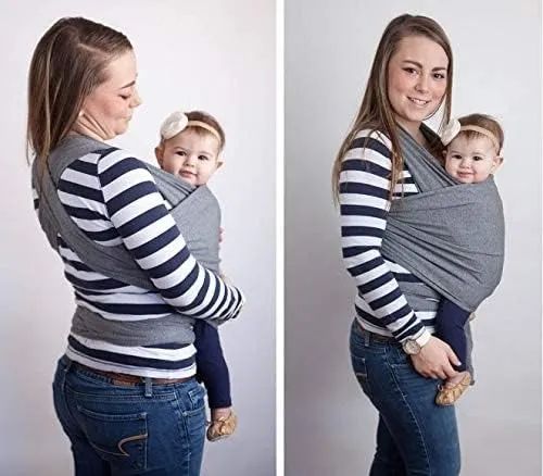 Wrap Sling Cinza Mescla - Sling Mamãe e Bebê | Em Excelente Estado! - Foto 2