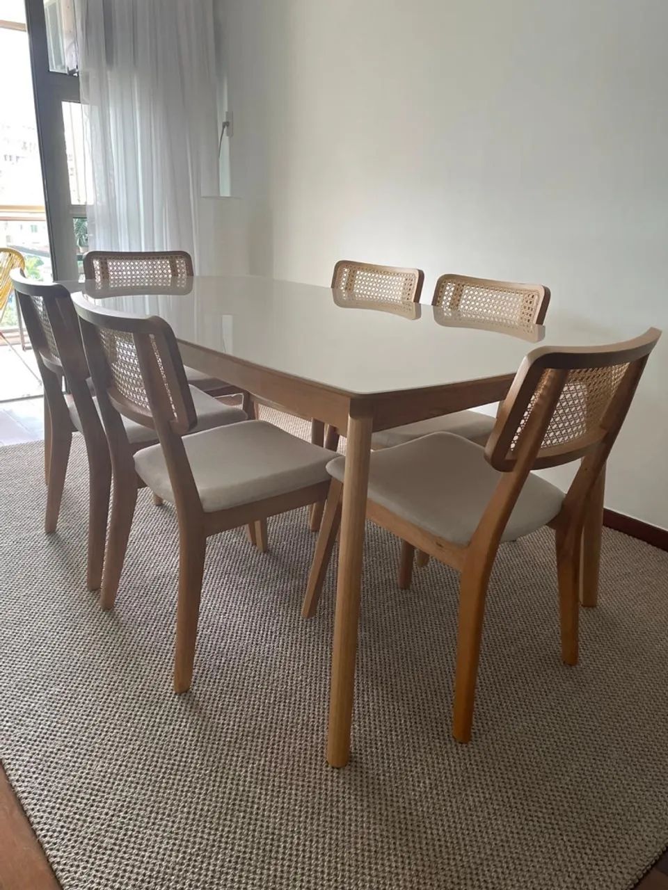 Mesa De Jantar Lalá Abracasa - Vidro Off White