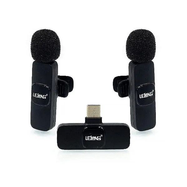 Microfone Duplo de Lapela Sem Fio Para Android Tipo C - Lelong LE-935 em São Luís ma - Foto 2
