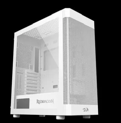 Gabinete Gamer Redragon Aeroglass Lunar Branco Mid Tower Lacrado