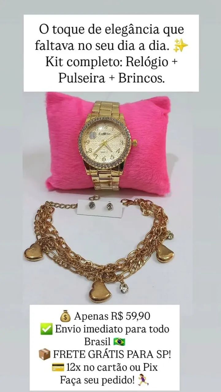 Kit Relógio Feminino com pulseira e brinco  - Foto 2
