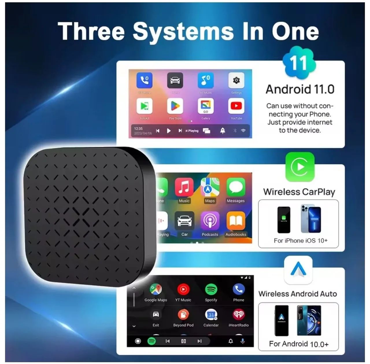 CarlinKit QCM2290 Android 11 Caixa de Streaming Carplay  - Foto 3