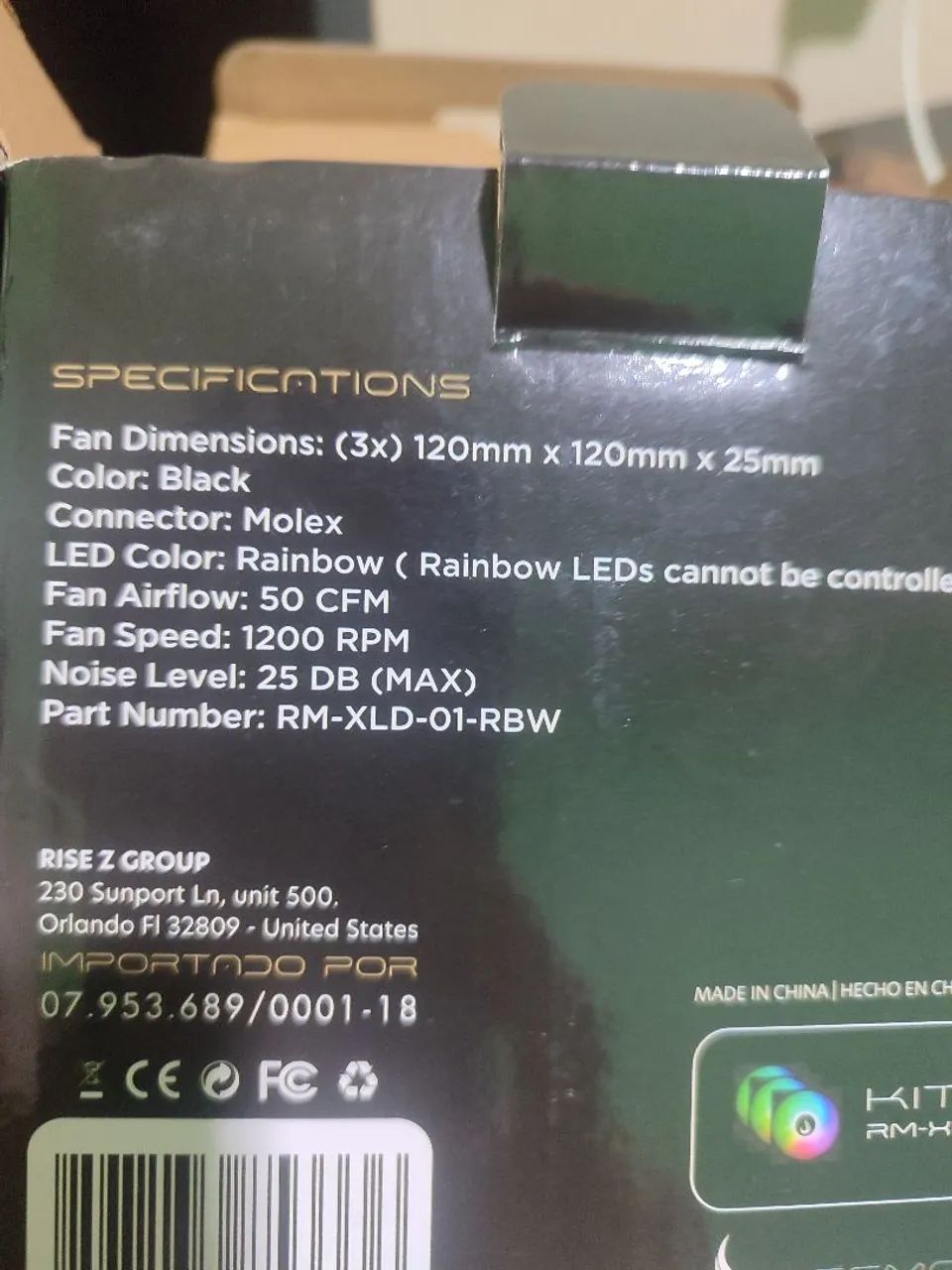 Kit fãs Risemode LED Black rainbow novo  - Foto 4