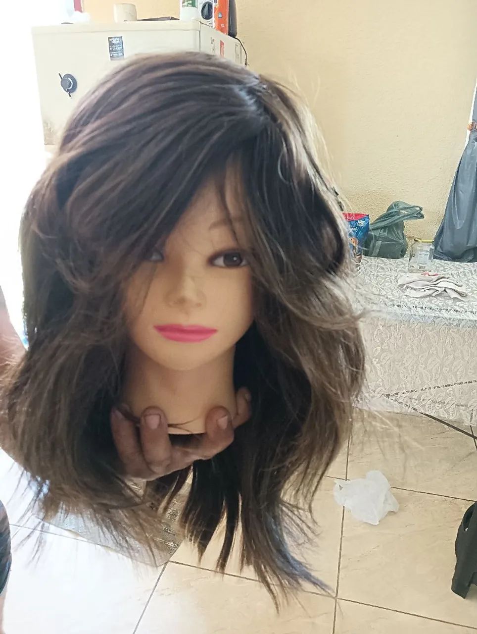 Wig cabelo humano 50cm