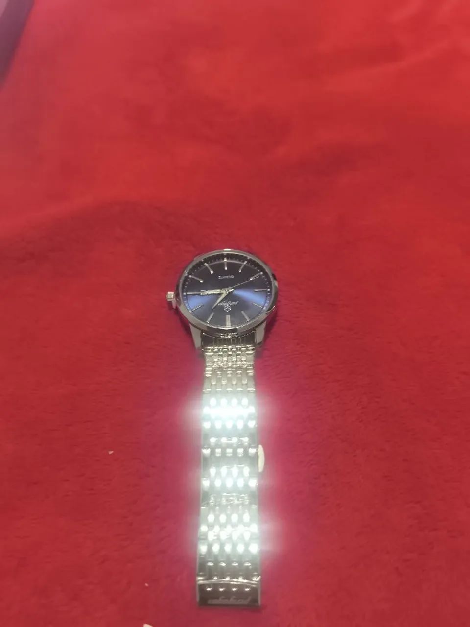 Relógio Masculino Analógico Quartz Prateado (Mostrador Azul) - Foto 2
