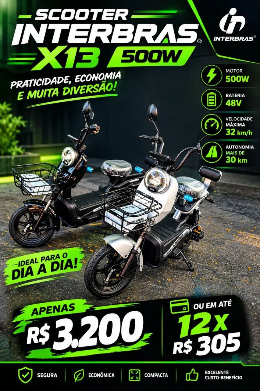 Scooter Elétrica x13 500w 