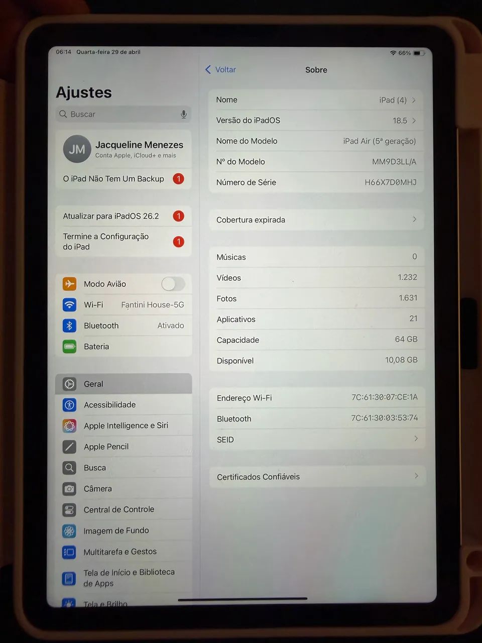iPad Air 5 Geração M1 64 GB Rose  - Foto 3
