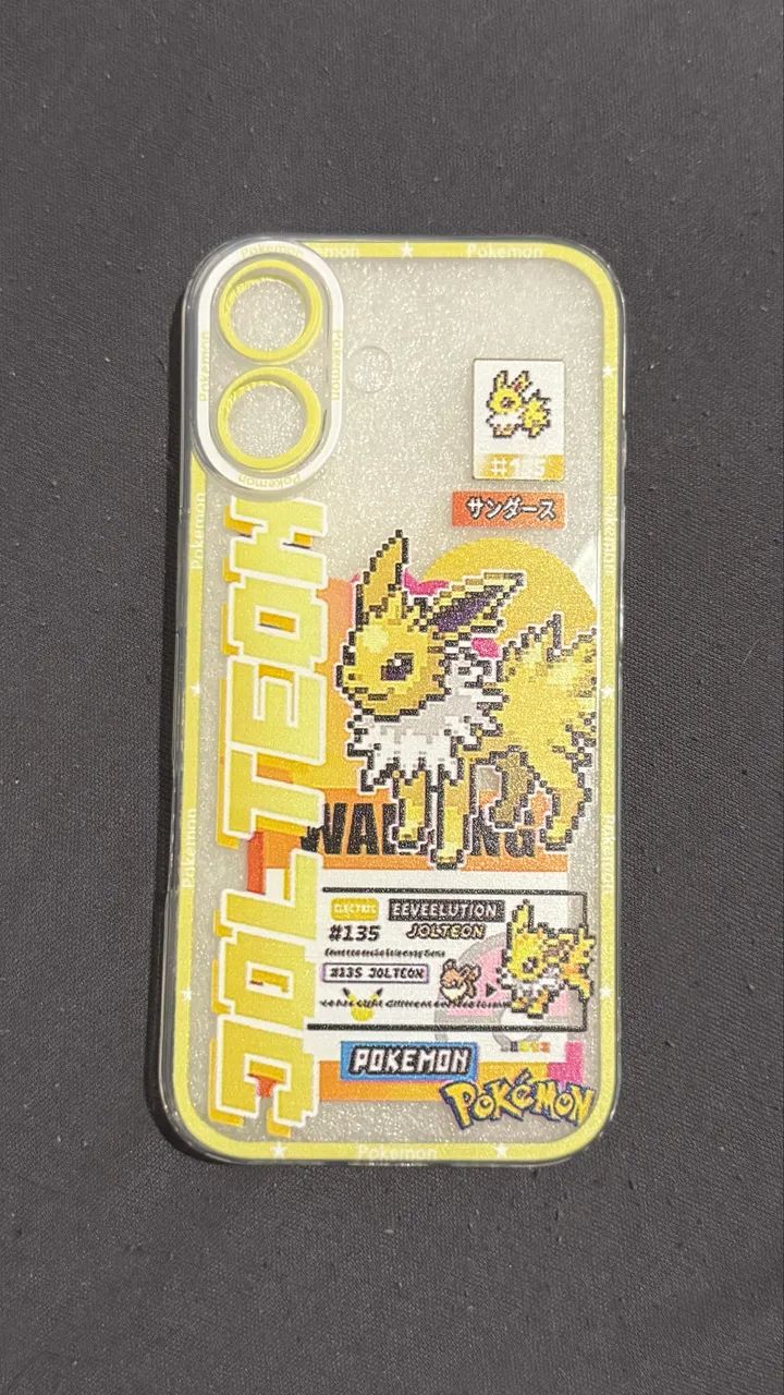Case Capinha Capa de proteção celular iPhone 17 Pokémon Jolteon Eevee Nova