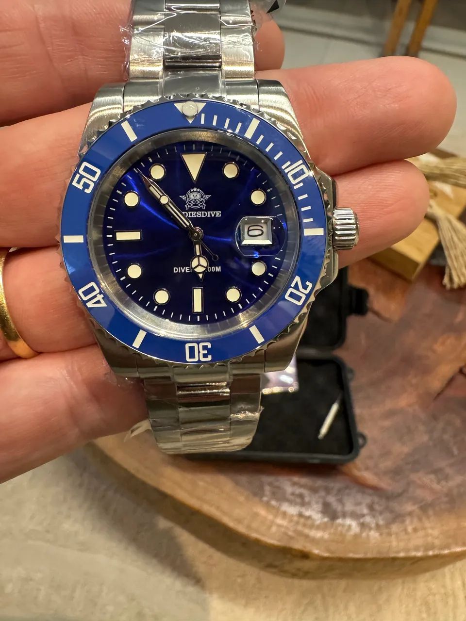 Relógio Addiesdive Submariner azul 41mm - Foto 4