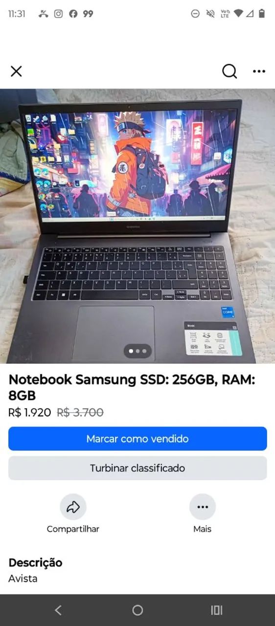 Notebook Samsung 256GB SSD 8GB RAM - Foto 2