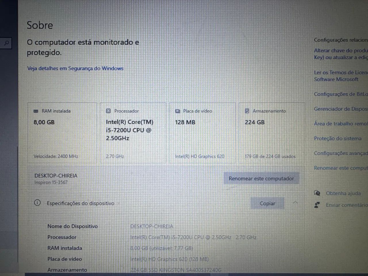 Vendo notebook Dell Inspiron 15-3567