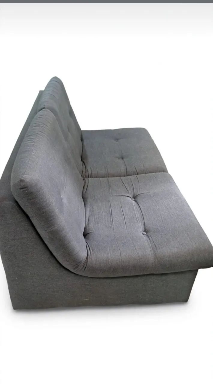 Sofá Tok Stok Tok&Stok Módulo 2 Lugares 1,48m Cinza Futon - Foto 4