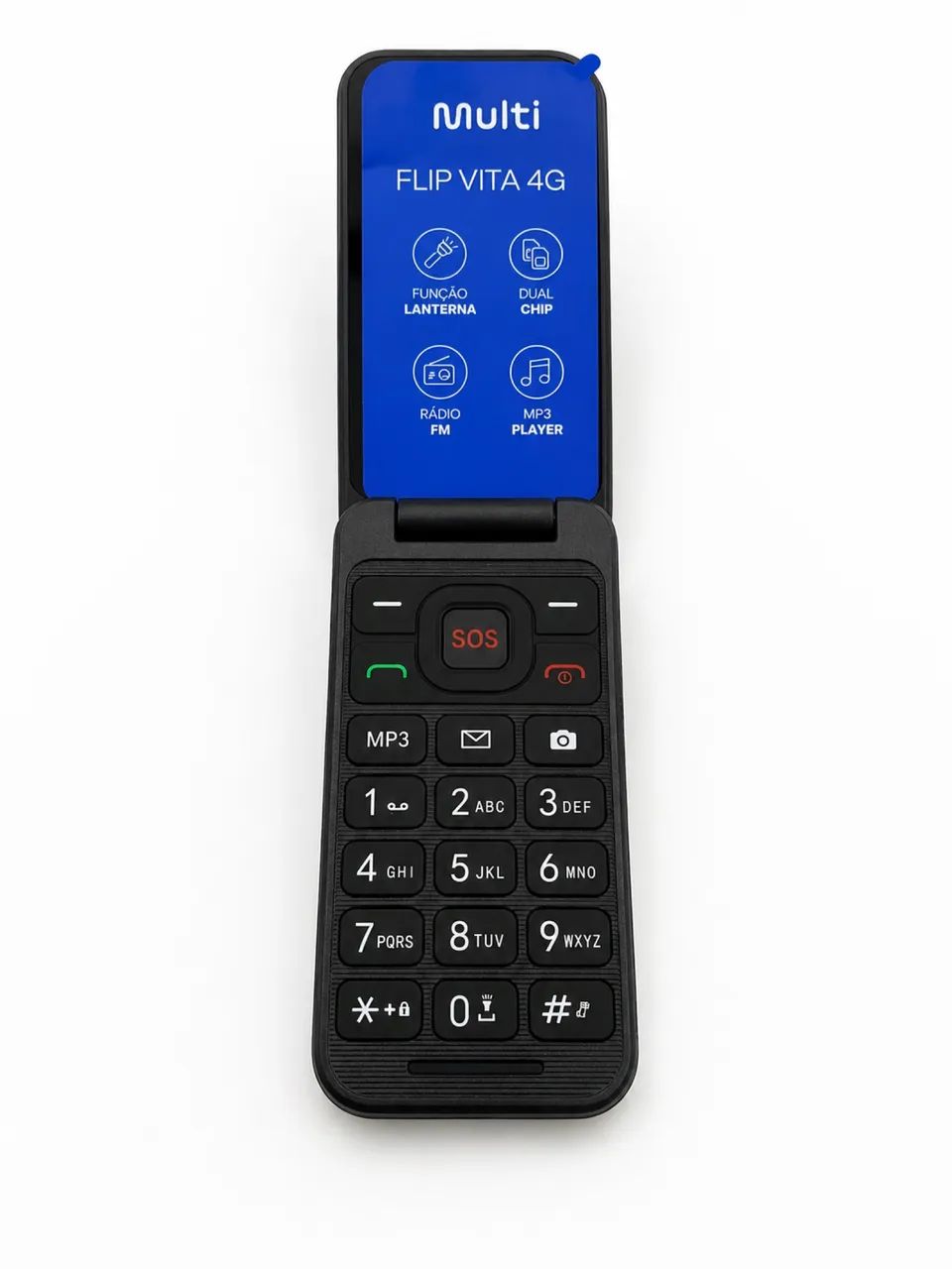 Celular Flip Dual Chip 4G - Preto - Celulares e Smartphones - Vila