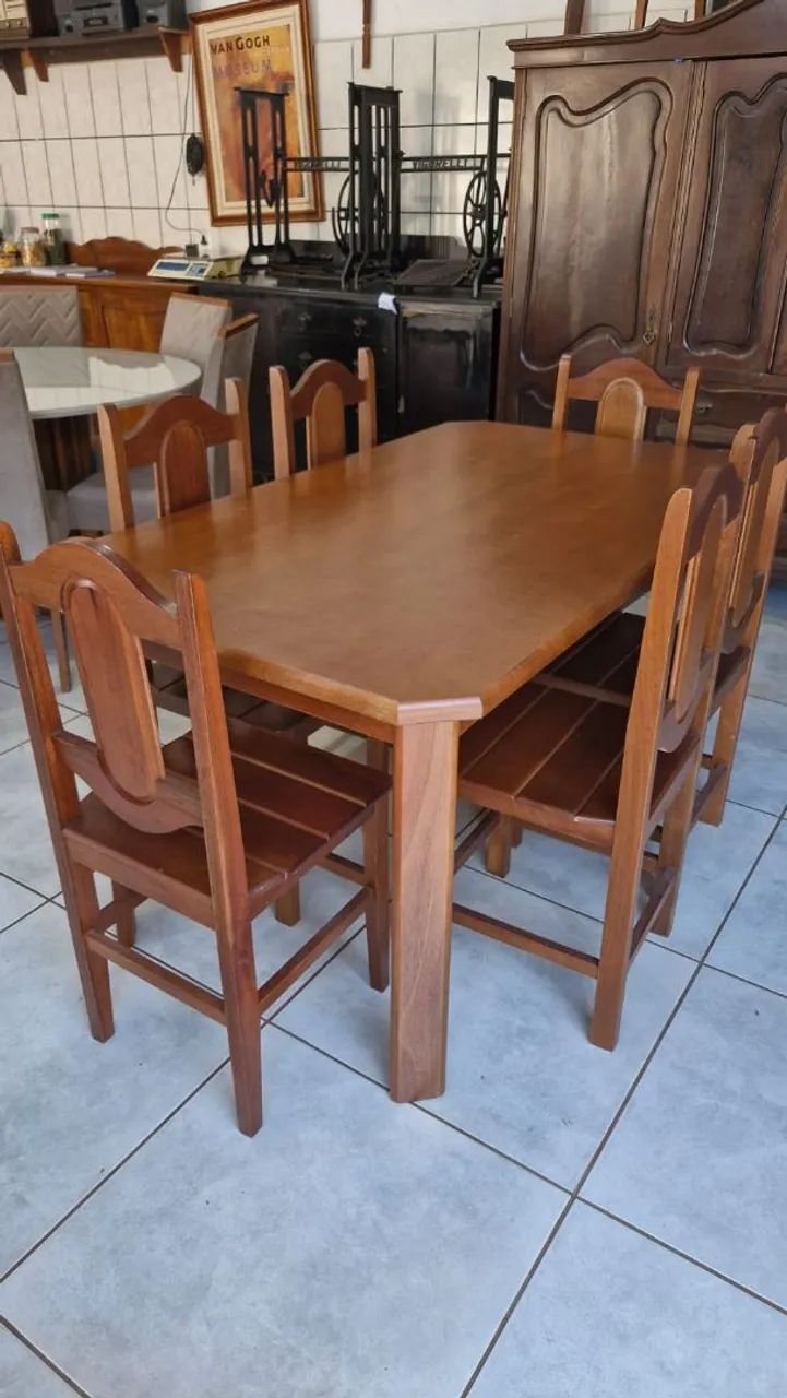 Mesa de madeira 6 cadeiras  - Foto 5