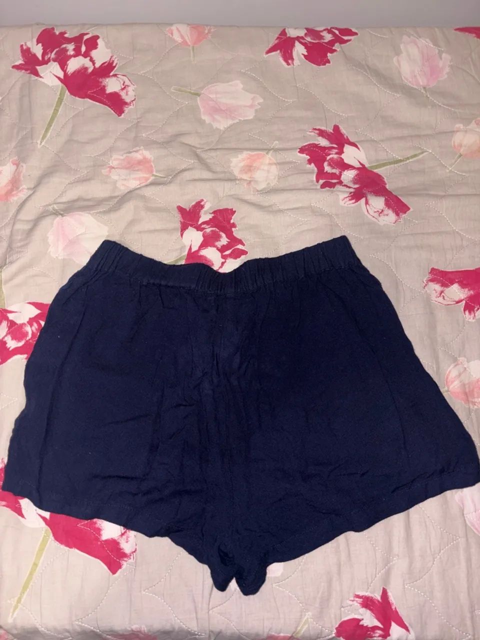 Short Feminino Linho Azul marinho P - Foto 2