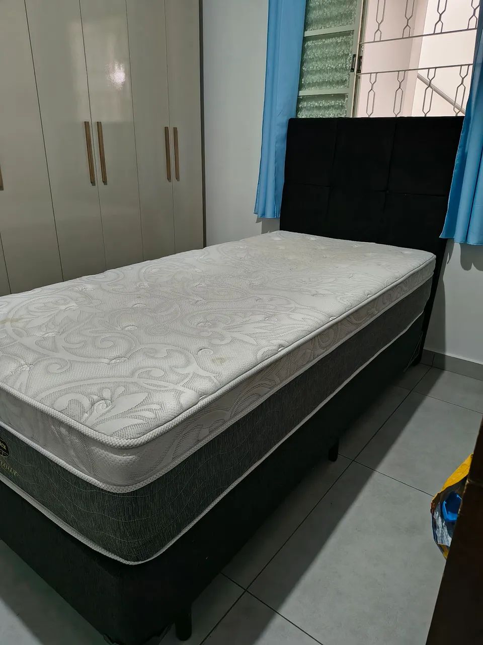 Cama box king star solteiro + cabeceira sued preto  - Foto 2