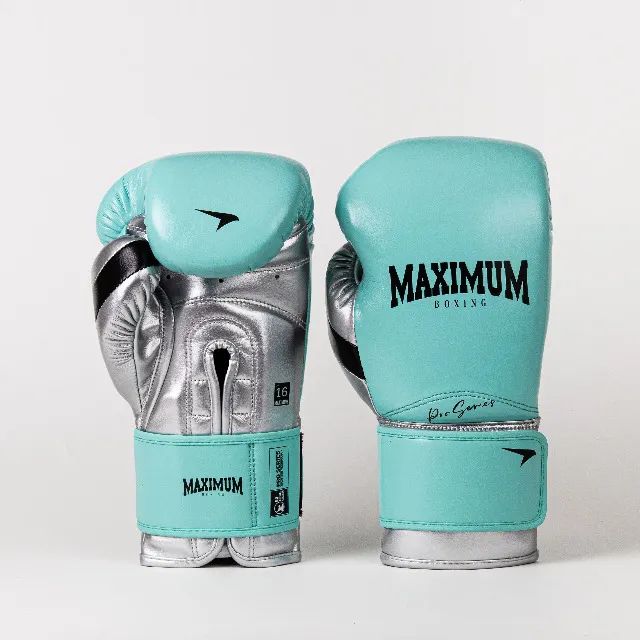 Par Luva Profissional Couro Muay Thai Kickboxing Boxe Maximum - Foto 4
