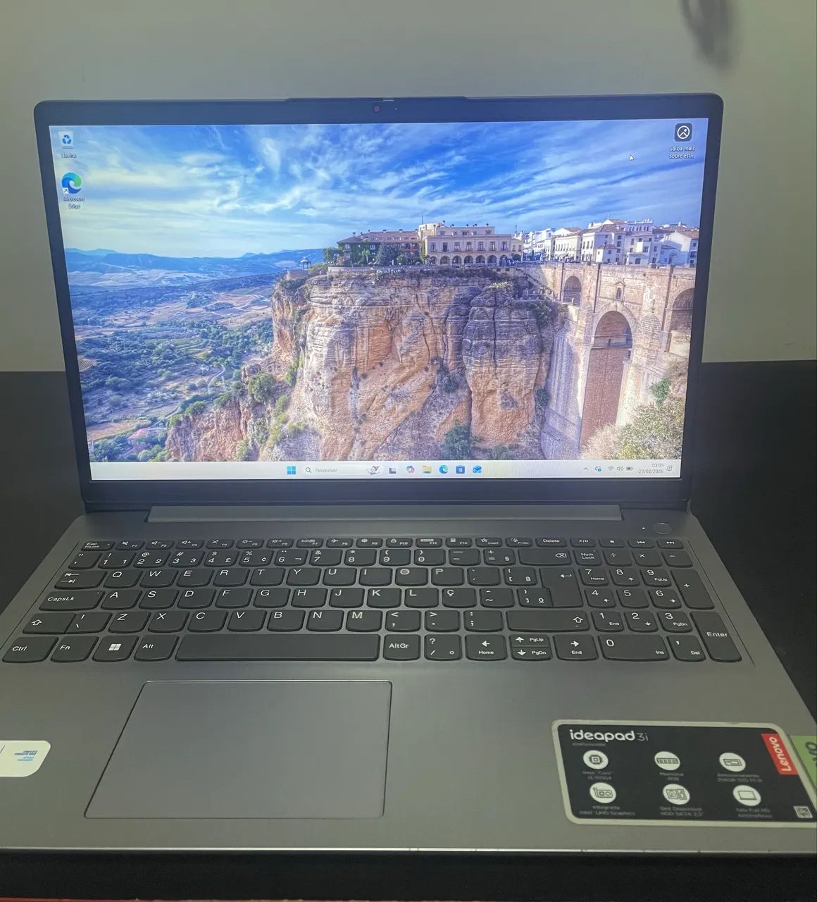 Notebook Lenovo IdeaPad 3i i3 11ª Geração 12GB RAM SSD 256GB - Conservado