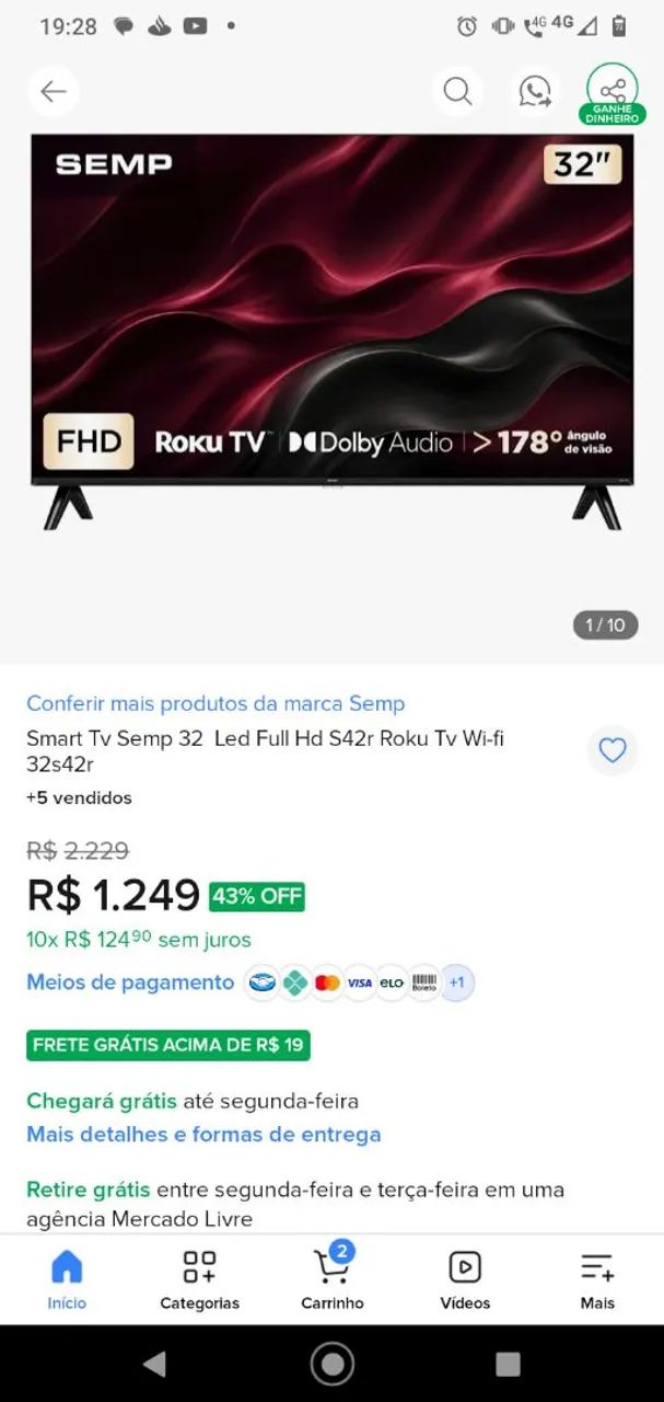 Televisão nova, sem defeitos somente venda!  - Foto 2