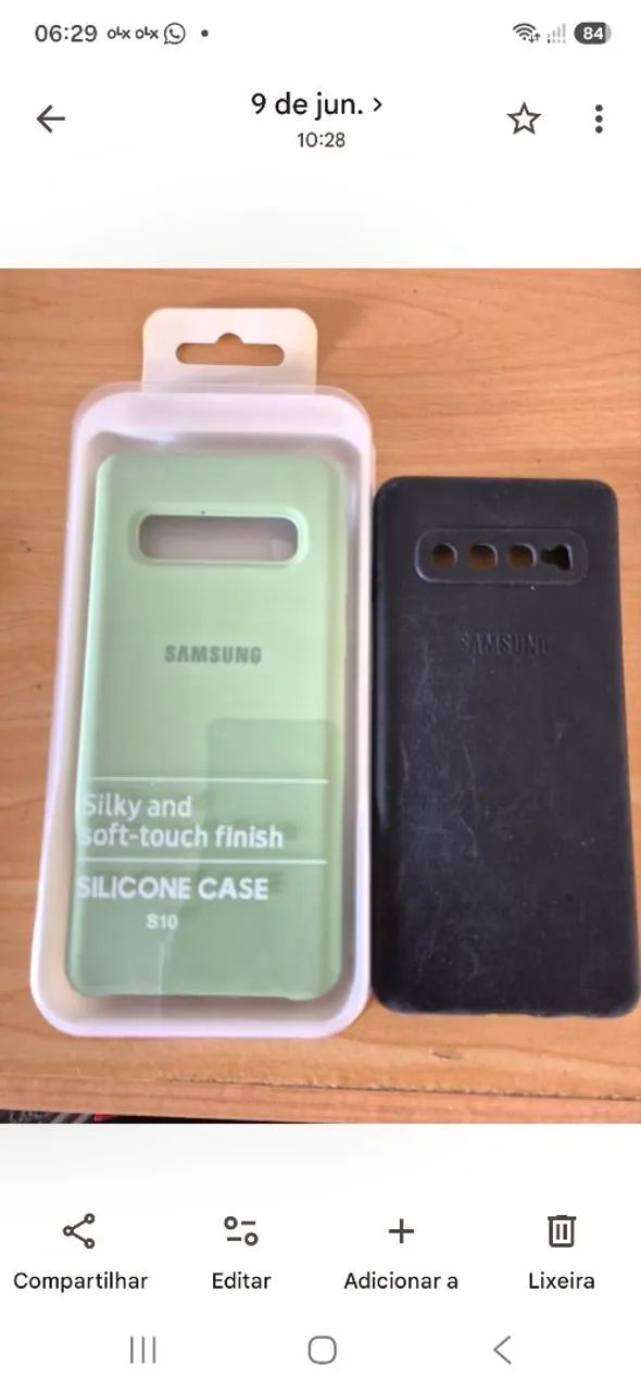 Capas smartphone S10, uma nova e outra de couro usada