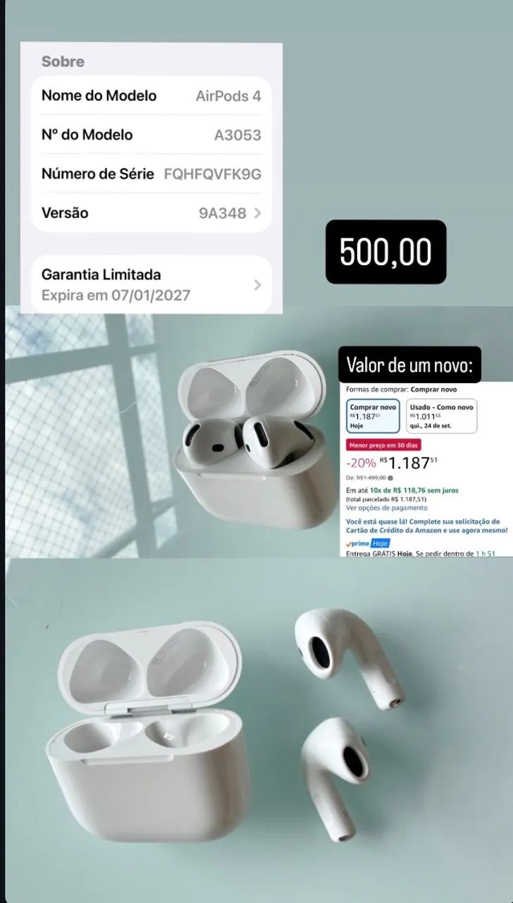 Air pods 4 recém comprado  - Foto 4