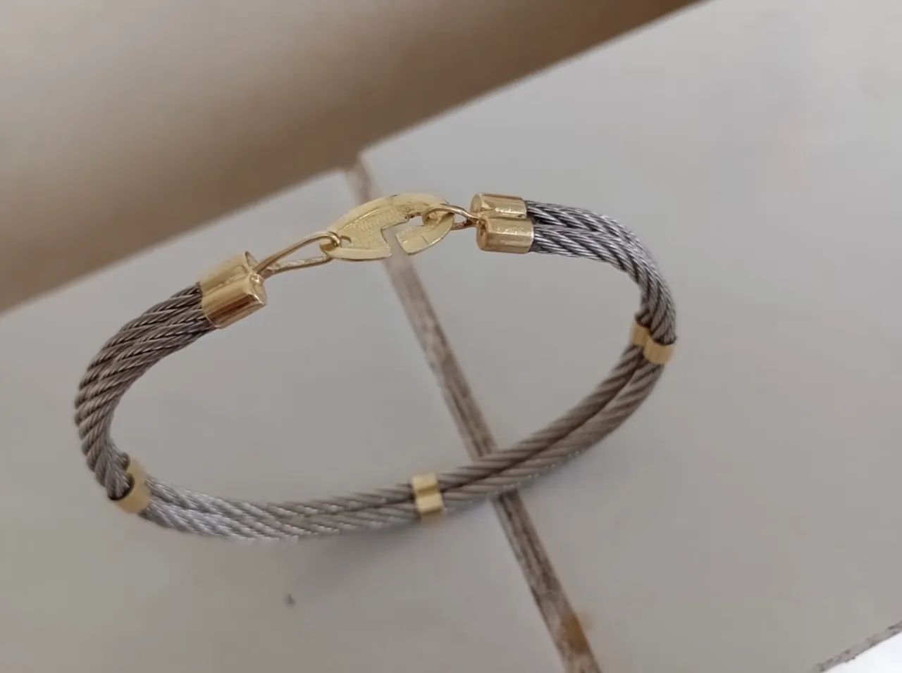 Pulseira de Ouro com cabo Náutico 