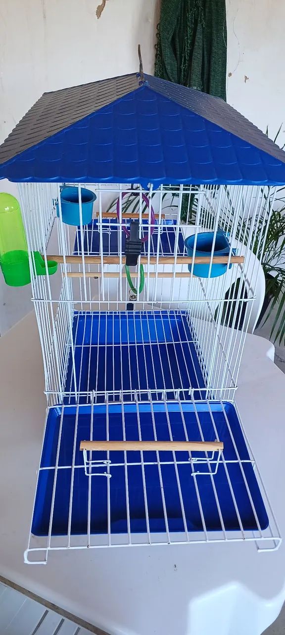 Gaiola p/ Calopsita ou Piriquito Mansa Luxo - Vivopet - Azul - Foto 3