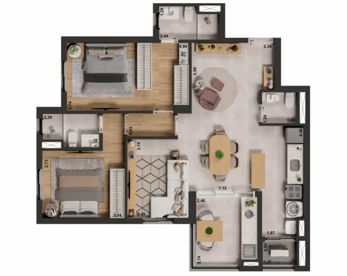 PLANTA 89m²