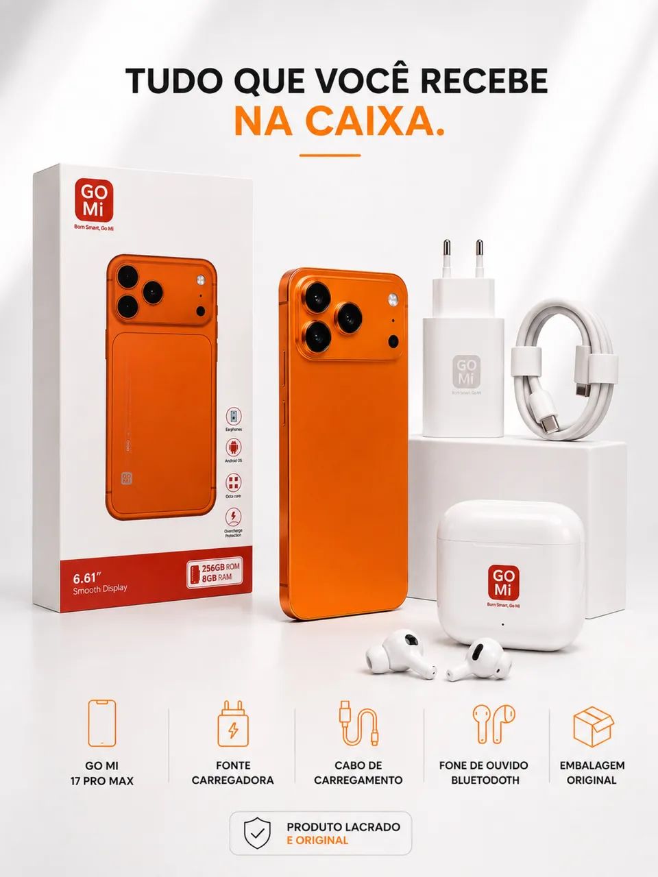 Go Mi 17 Pro Max 8GB 256GB Lacrado Novo Android - Foto 3