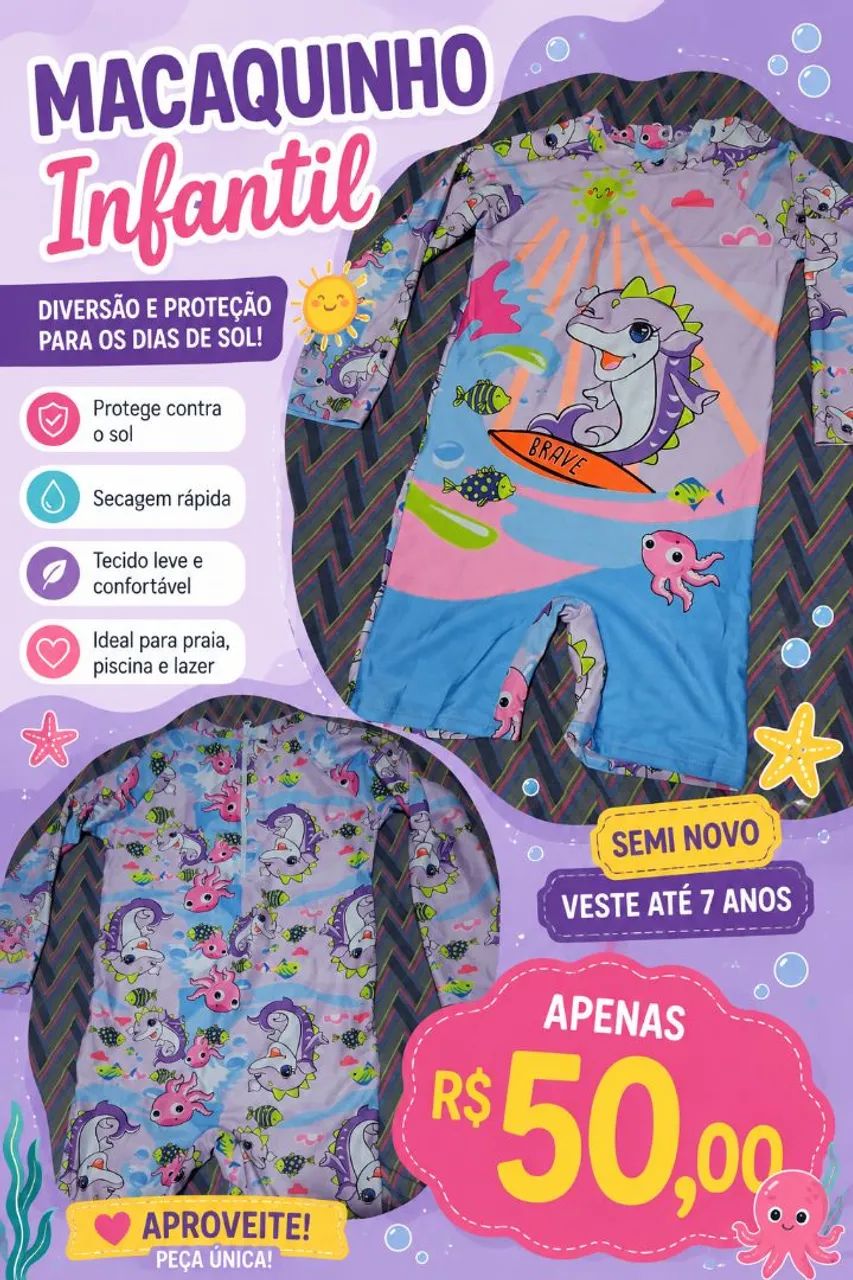 Roupa de praia infantil 