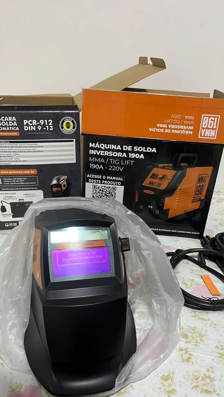 Kit de máquina de solda e capacete proteção  - Foto 2