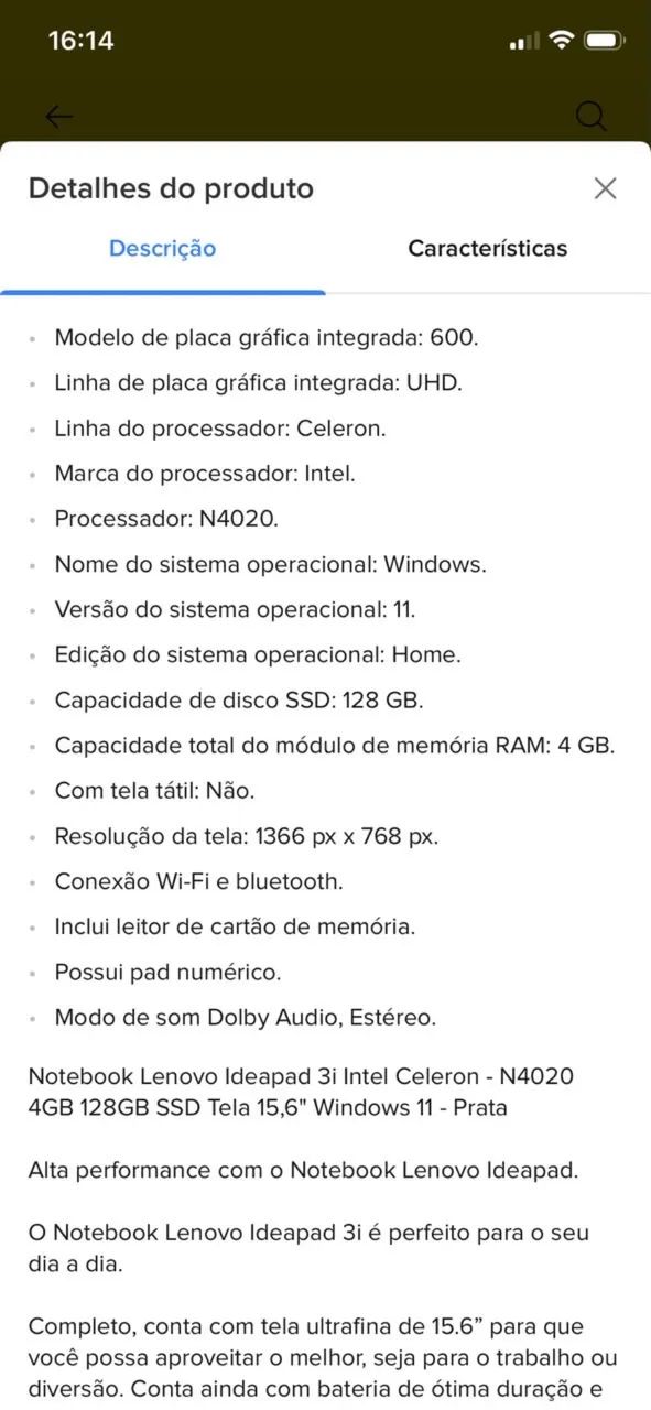 Notebook Lenovo - perfeitas condições  - Foto 4