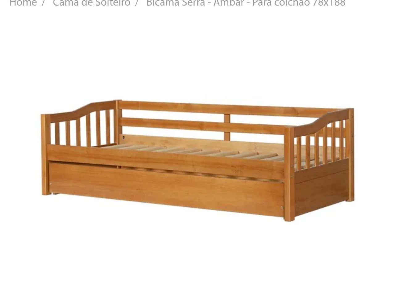 Cama solteiro madeira + 2 colchões 