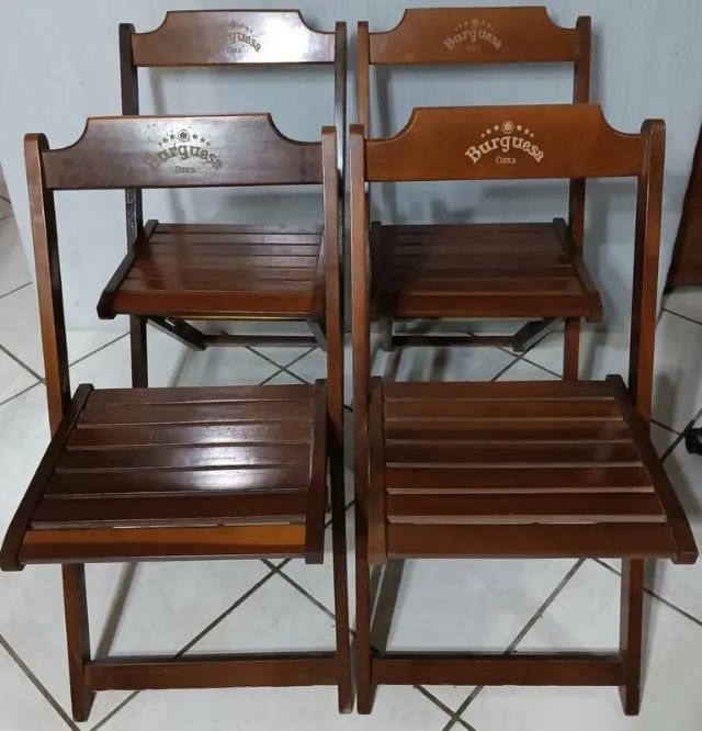 4 Cadeiras Dobrável Madeira  - Foto 3