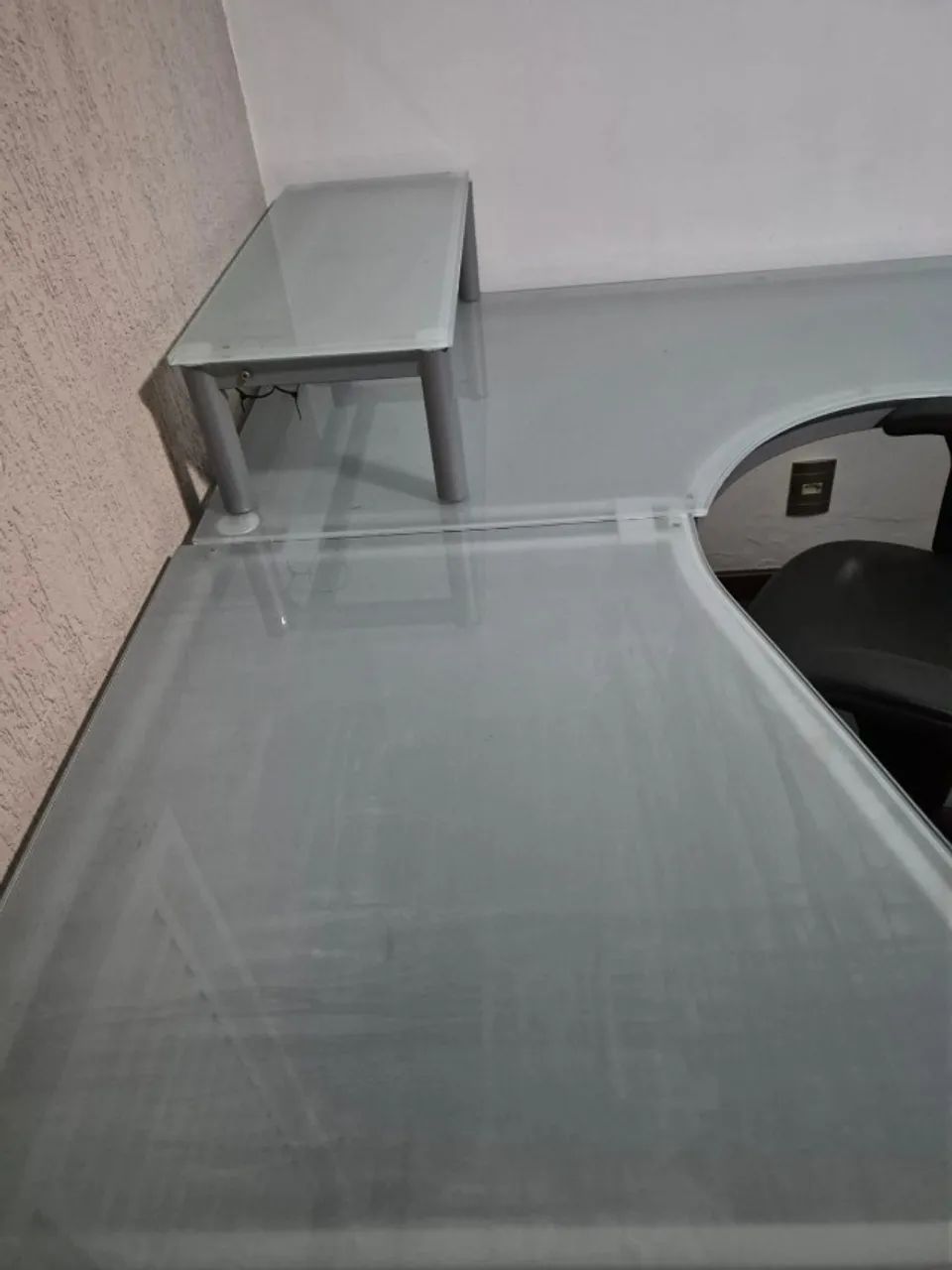 Mesa de escritório de vidro temperado, 8mm modular