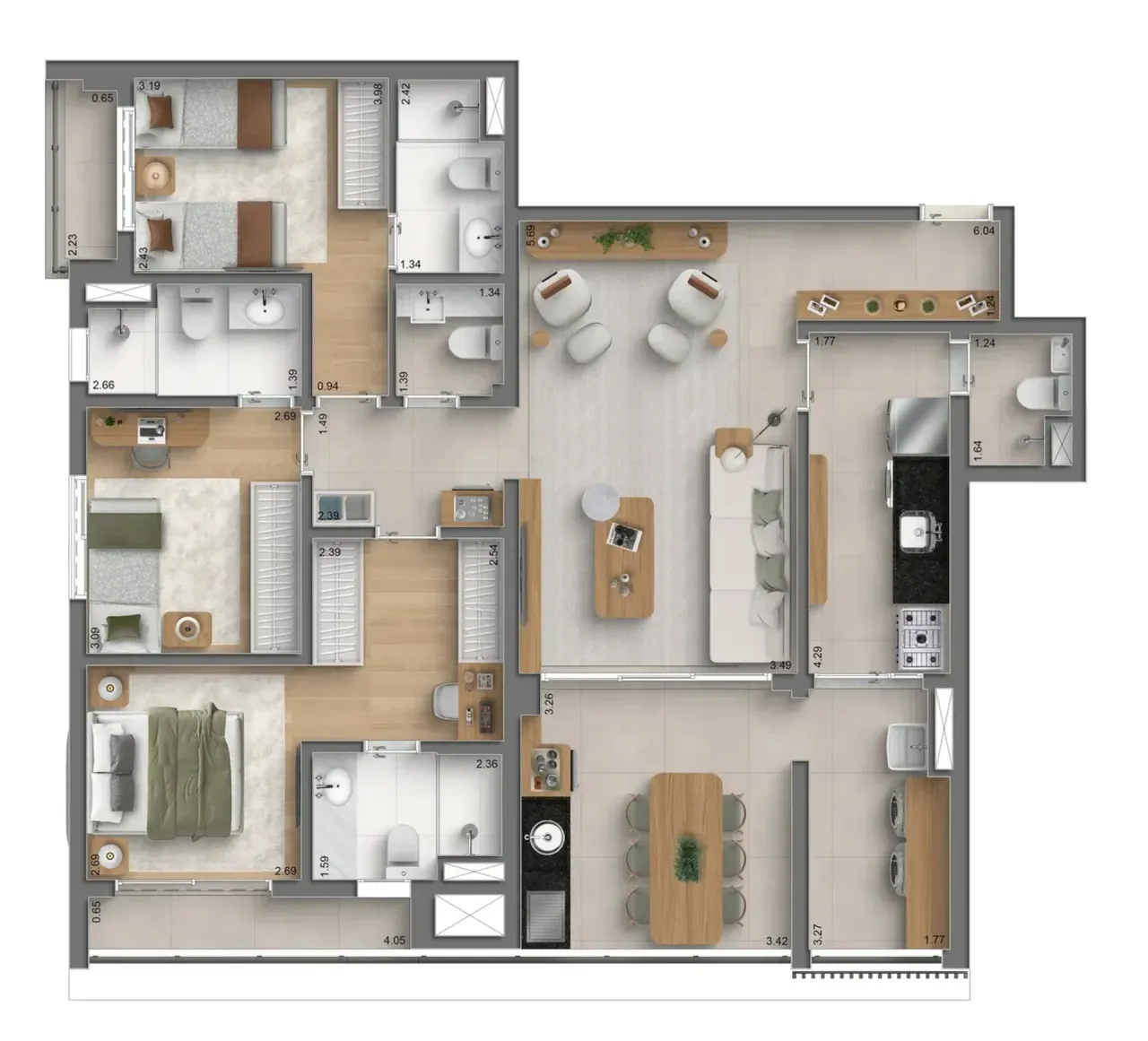 PLANTA 121m²