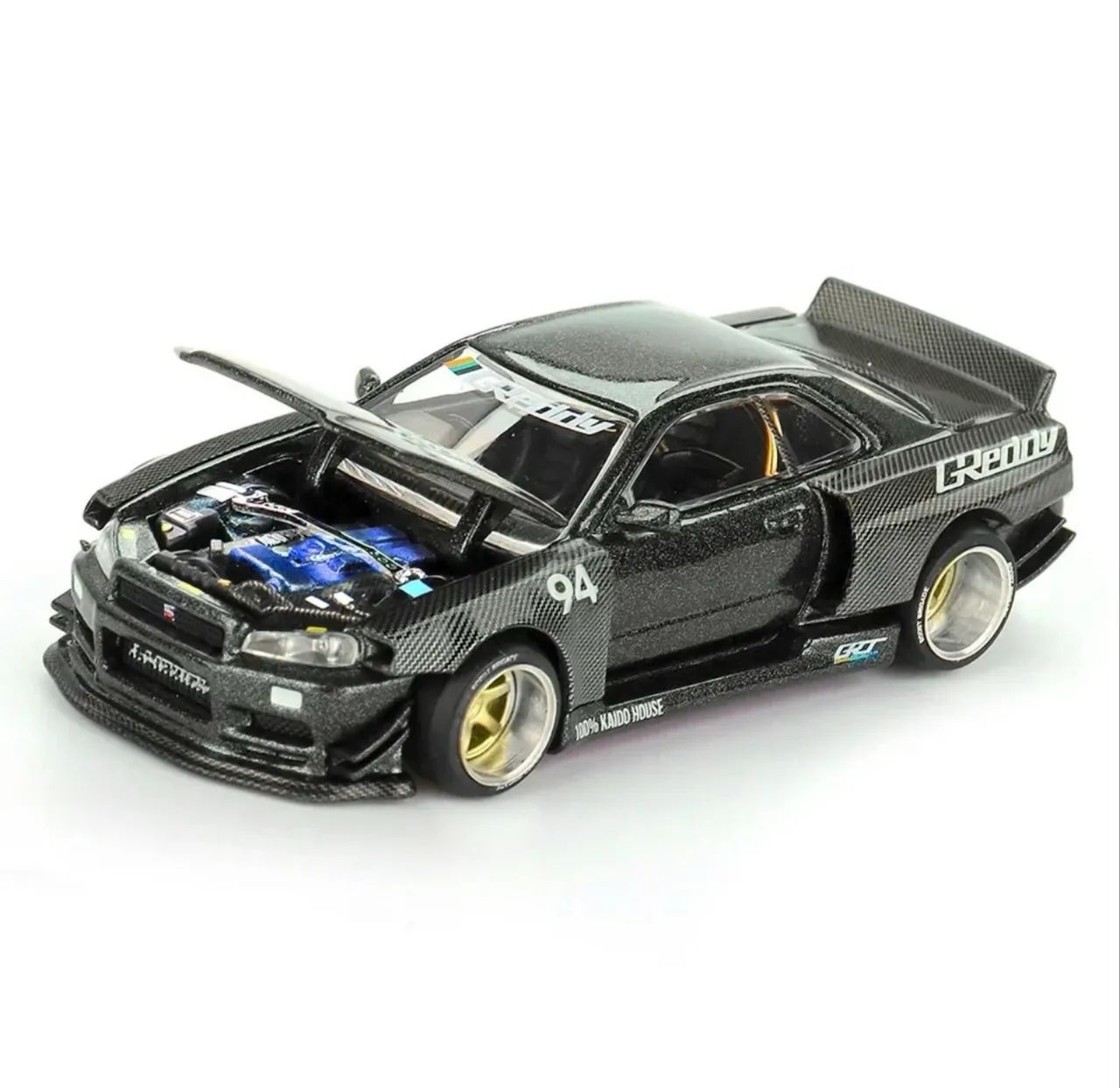 Mini GT x Kaido House Skyline r34 Greddy #222 - Hobbies e coleções