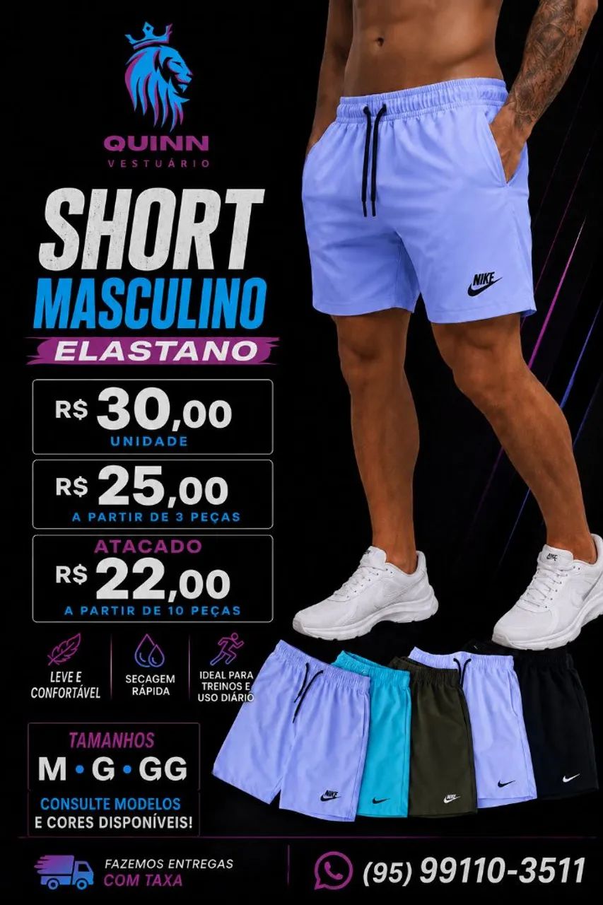 Short masculino elastano  - Foto 4