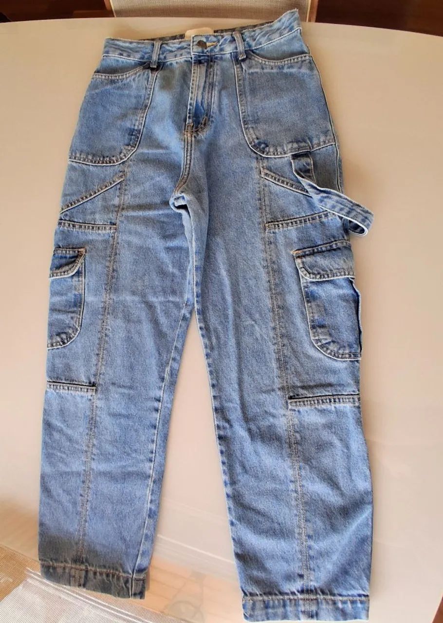 Calça jeans feminina cargo - framed  - Foto 2