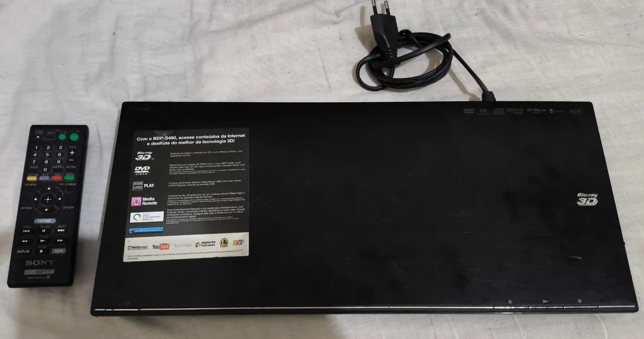 Reprodutor/Player Blu-ray 3D Sony BDP-S490
