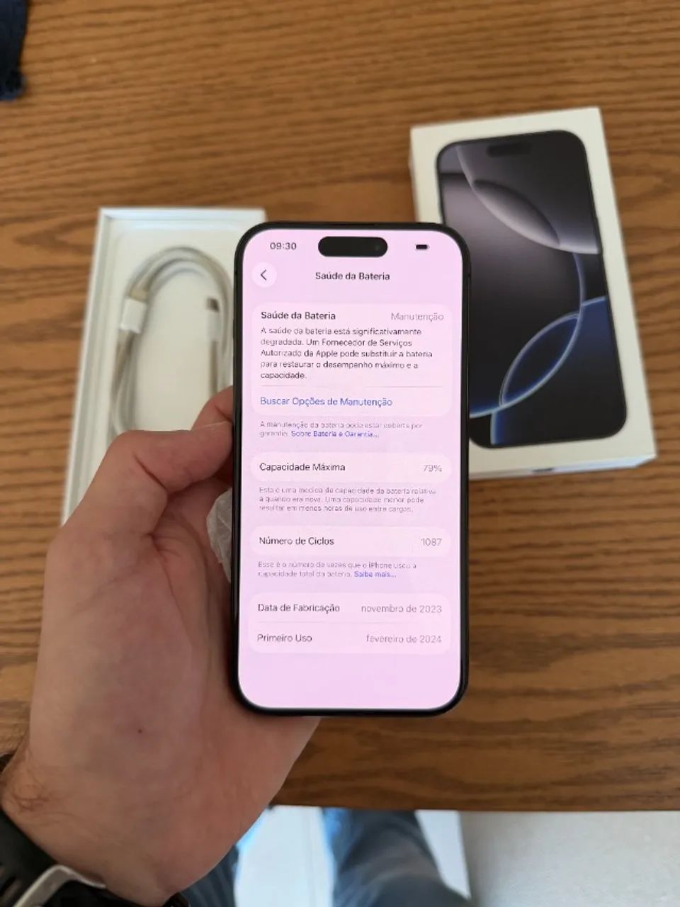 Iphone 15 Pro - 128gb - Preto - E-sim - Foto 4
