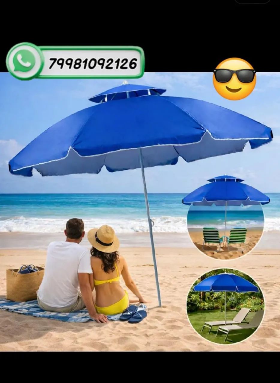 Guarda-Sol Gigante 2,40m Premium Articulado, pronta entrega proteção garantida  ; ) - Foto 2