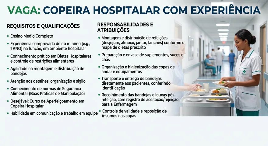 Copeira Hospitalar com experiencia
